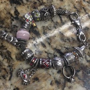 Brighton charm bracelet with 16 charms